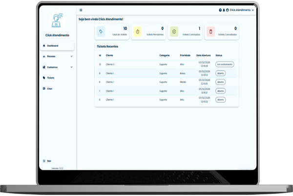Mockup do sistema Axiora
